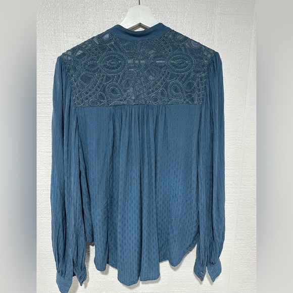 Free people canyon rose blouse blue size XS - Picture 5 of 10